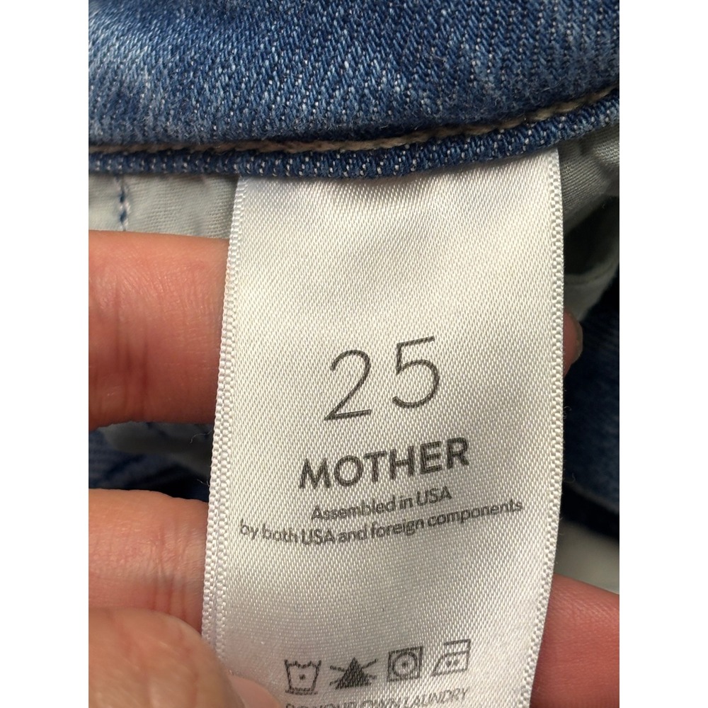 Mother The Rambler Cargo Ankle Jeans Riding The Cliffside Blue Wide Leg 25X28 - Picture 6 of 16